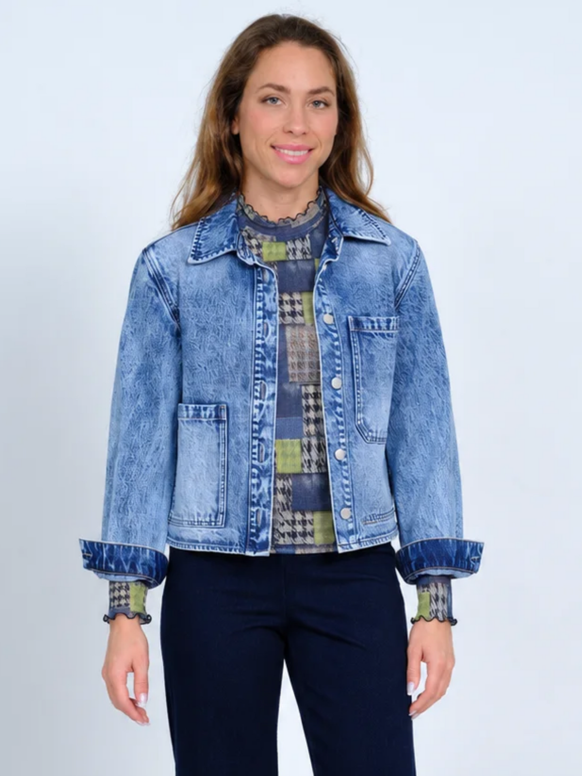 LIOR Women's Blue Denim Jacket Button Front - "Cassidy"
