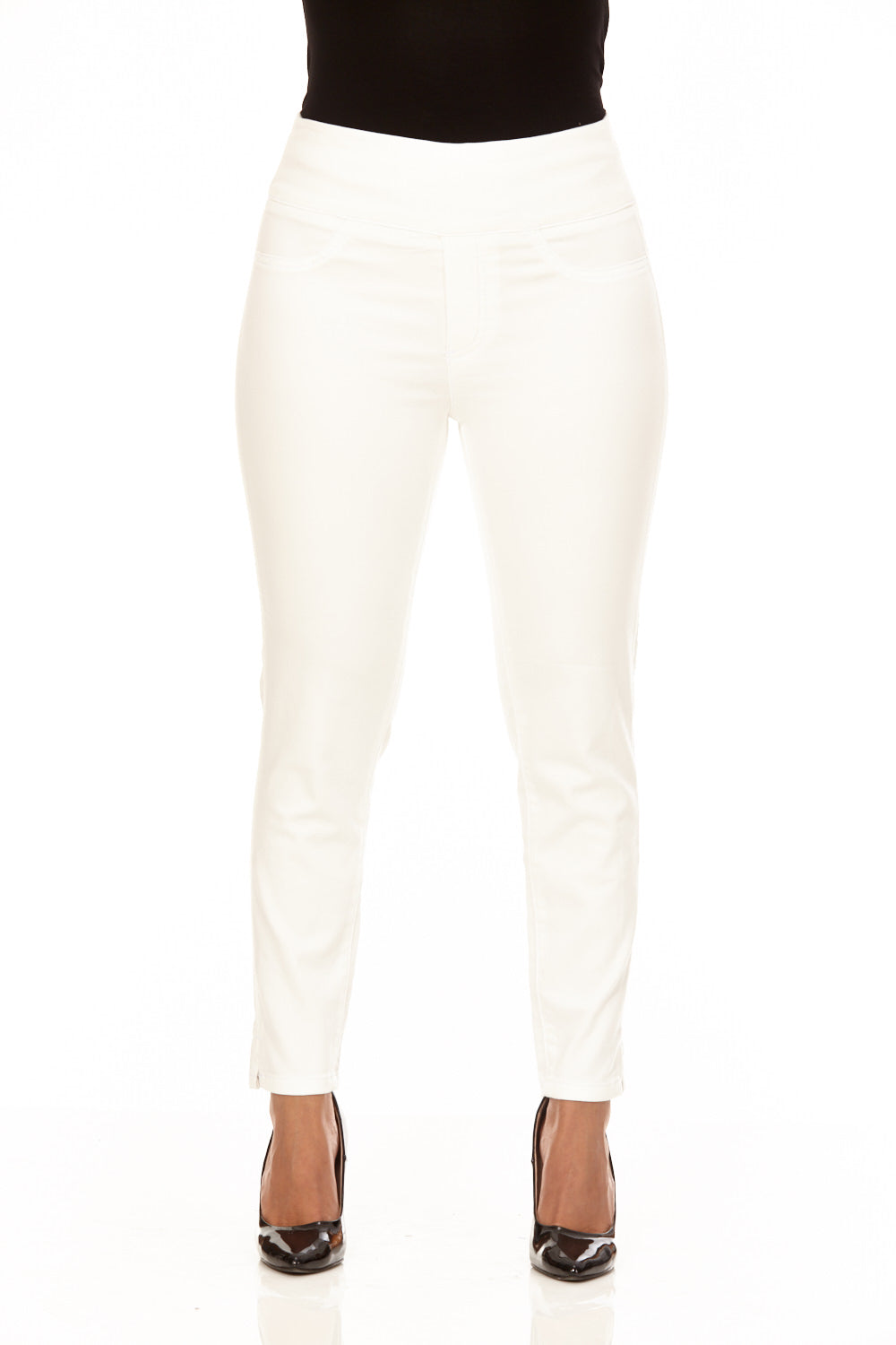 Petite Cropped White Denim Pants Joy