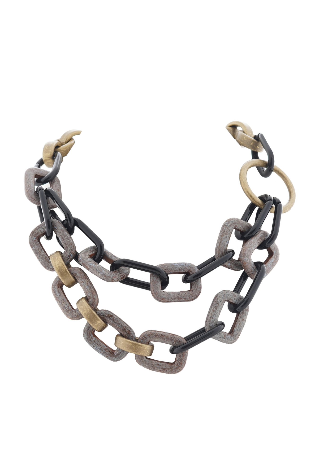 Alisha D Double Strand Statement Necklace Resin Chunky Chain
