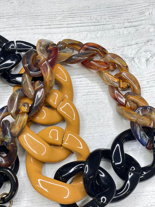 Alisha D Women's Chunky Resin Curb Link Statement Necklace