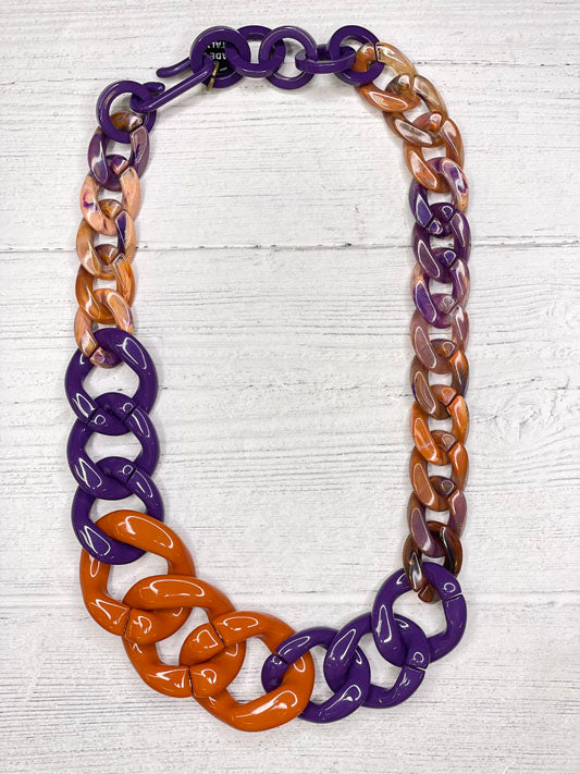 Alisha D Women's Chunky Resin Curb Link Statement Necklace