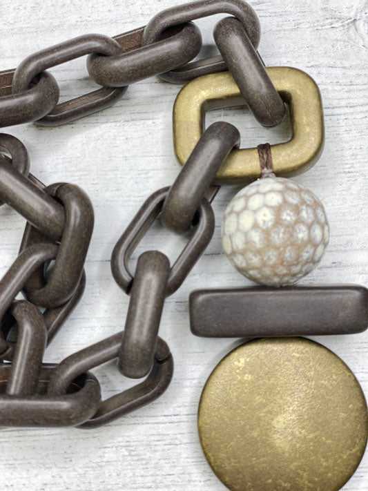 Alisha D Geometric Pieces Resin Statement Necklace