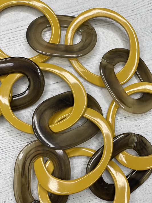 Alisha D Mustard Rings Statement Necklace Adjustable Cord