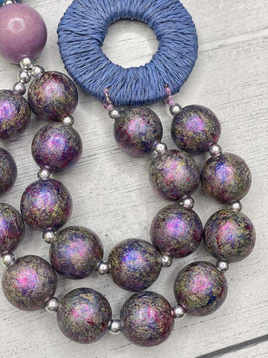 Alisha D Double Layered Beaded Handmade Statement Necklace