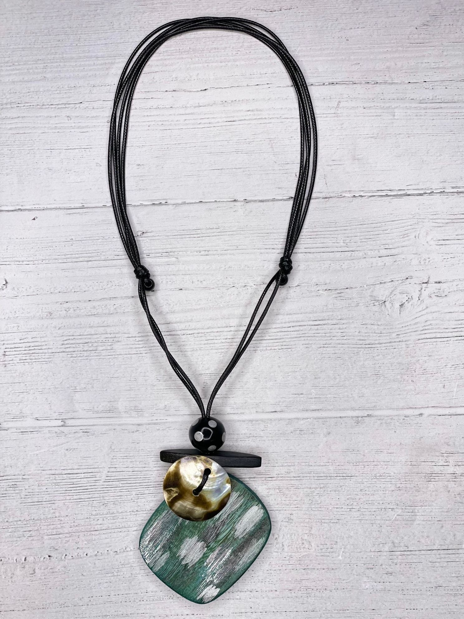 Alisha D Squared Pendant With Detail Mother Pearl