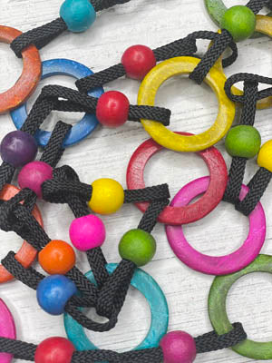 Alisha D Handmade Multicolor Long Statement Necklace Multi Strand Adjustable Cord