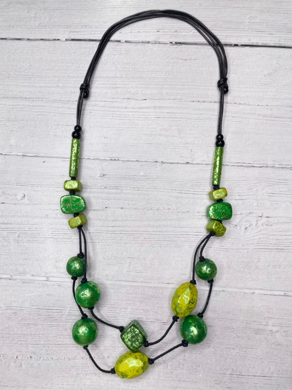 Alisha D Handmade Multi Strand Beaded Statement Necklace Adjustable Cord