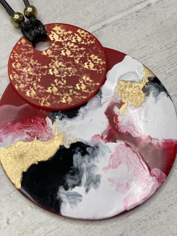 Alisha D Big Pendant Statement Necklace Adjustable Cord