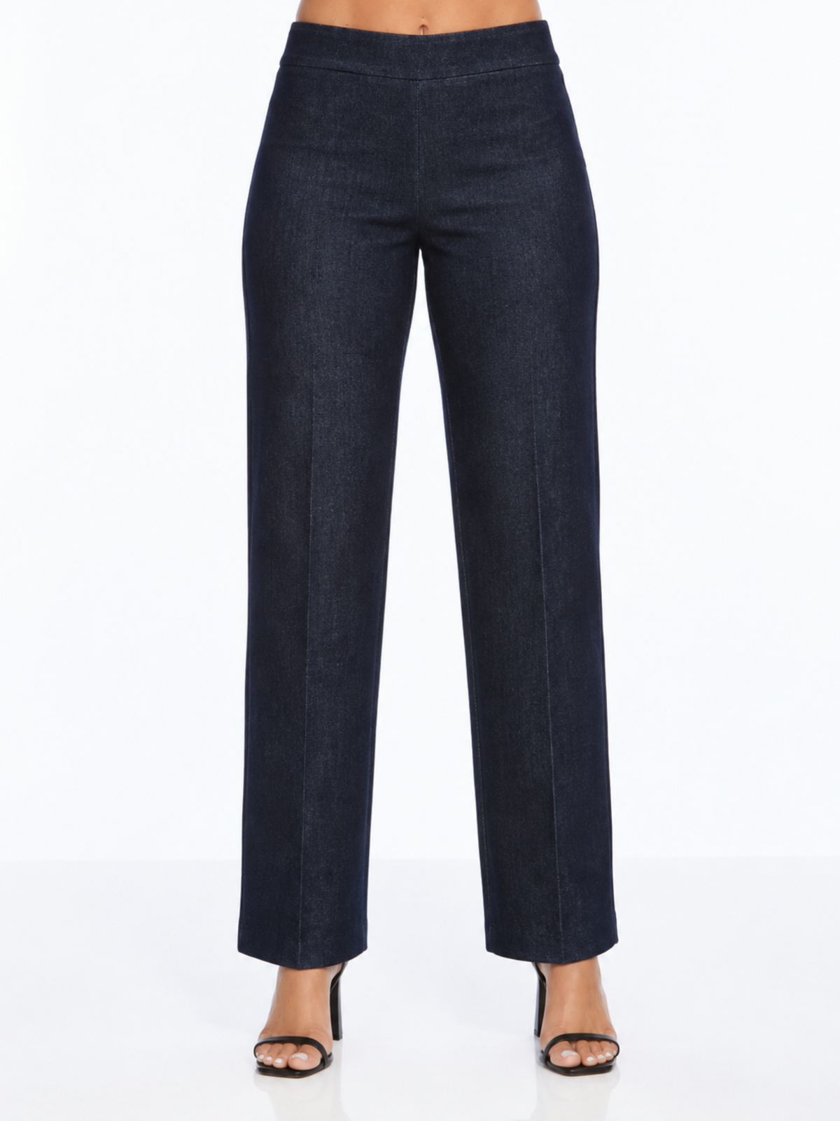 LIOR Women's Mini Flare Pull On Pant 30" Inseam Soft Cotton Blue Denim Jean-"Stella"