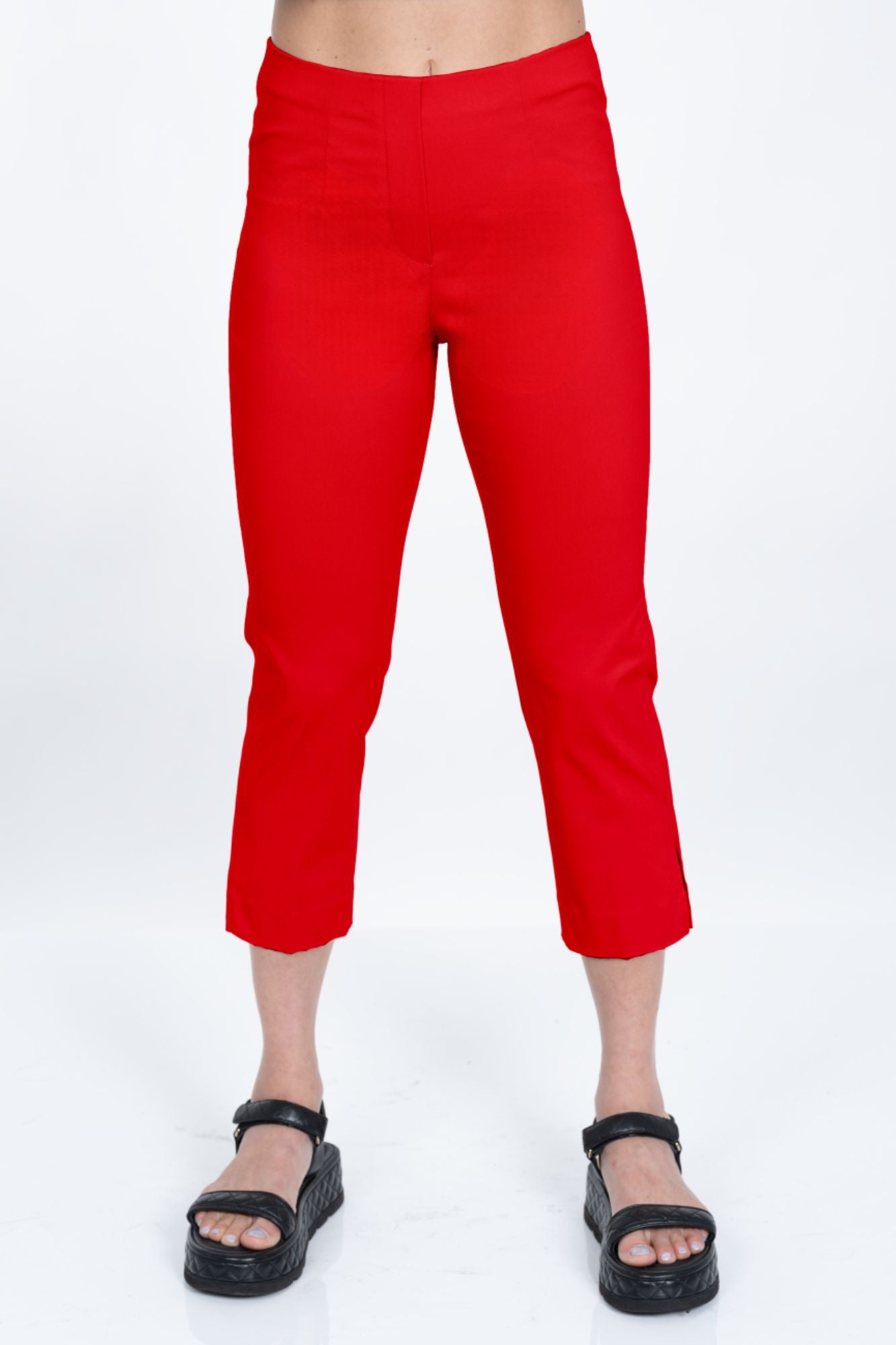 LIOR Women's Cherry Pull On Cropped Capri 23" Inseam Techno Fabric - "Sidney"