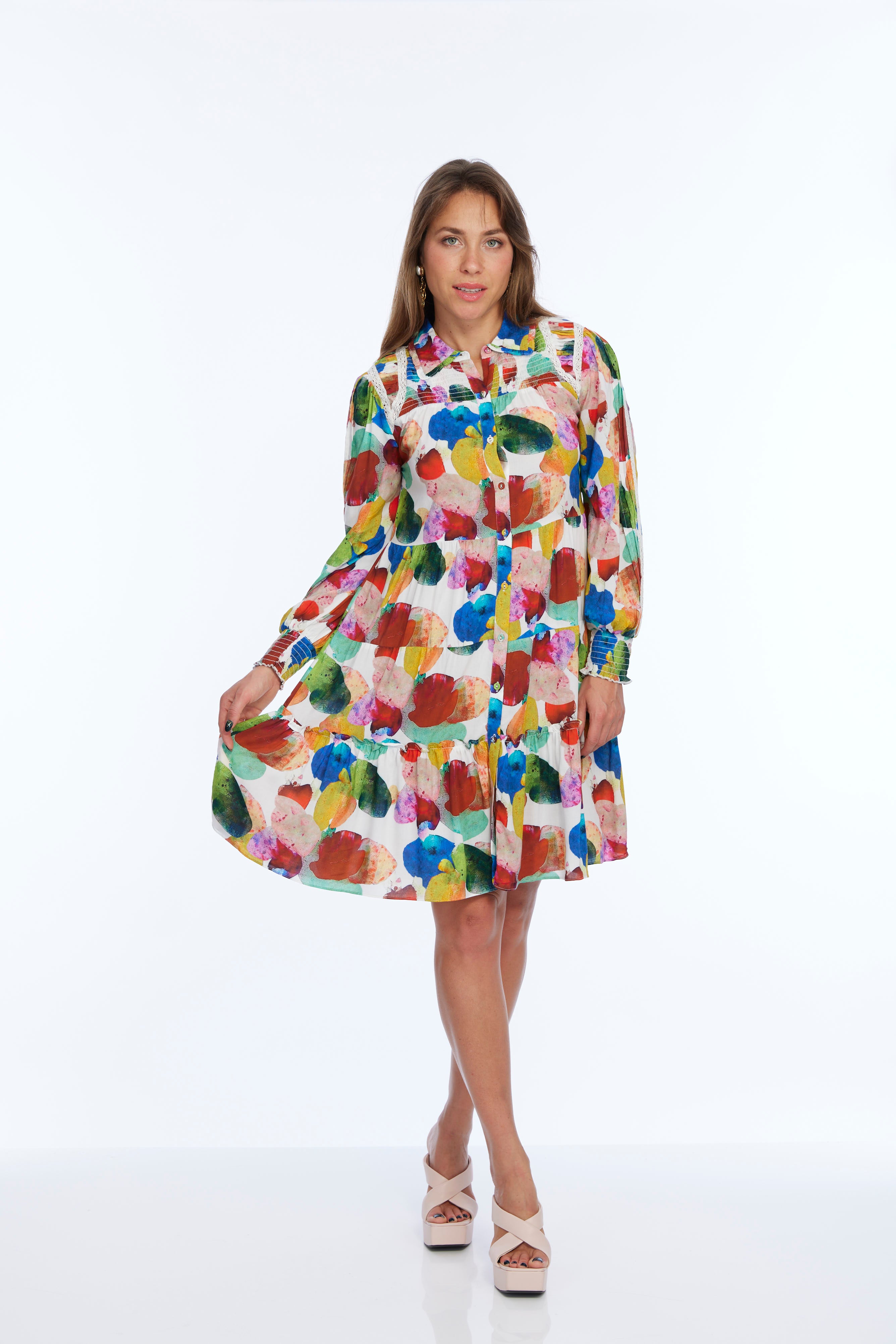 multi cocktail dress with bold colors