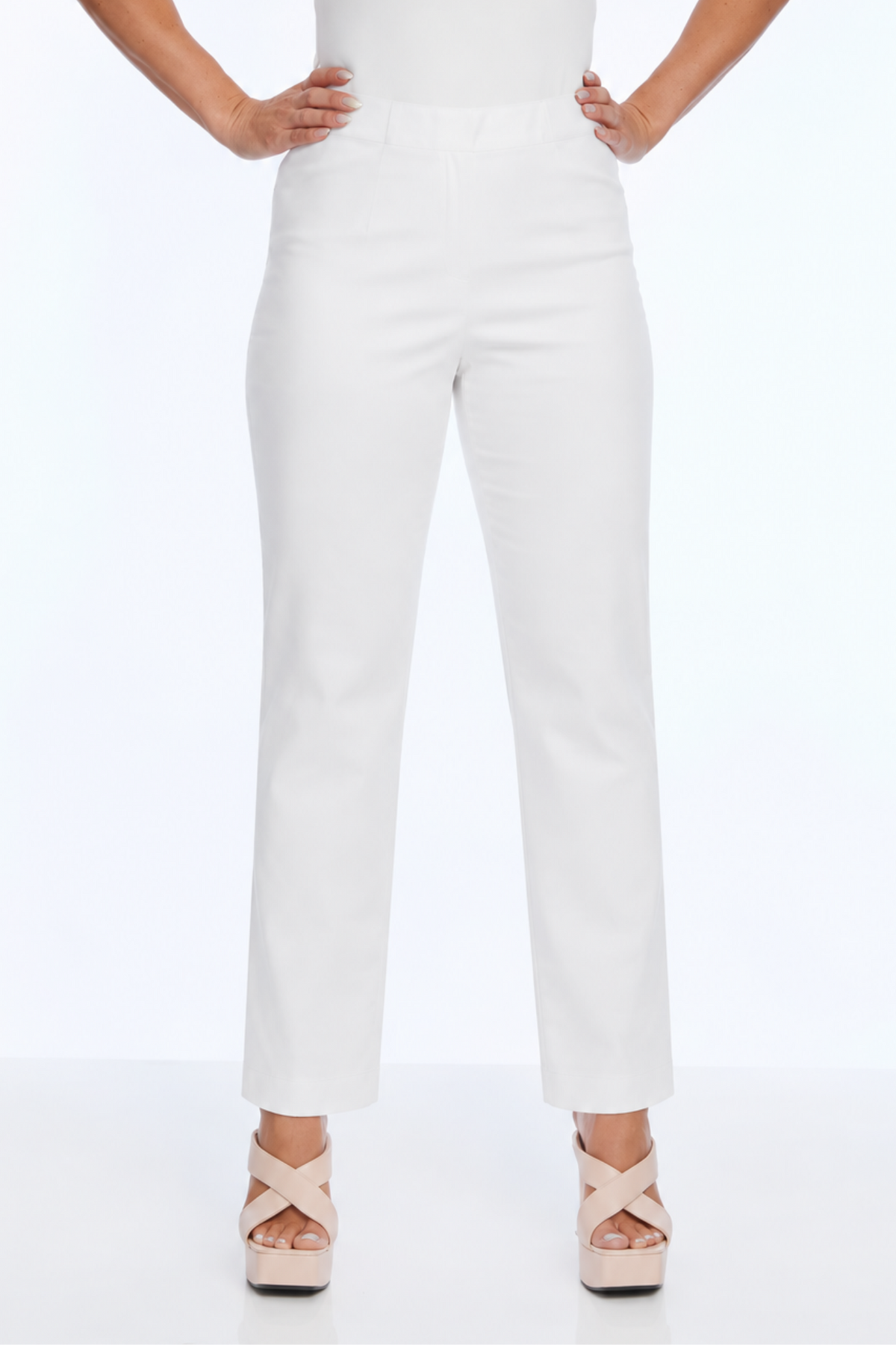 LIOR Women's Classic Straight Leg Twill White Denim-"Sammy"