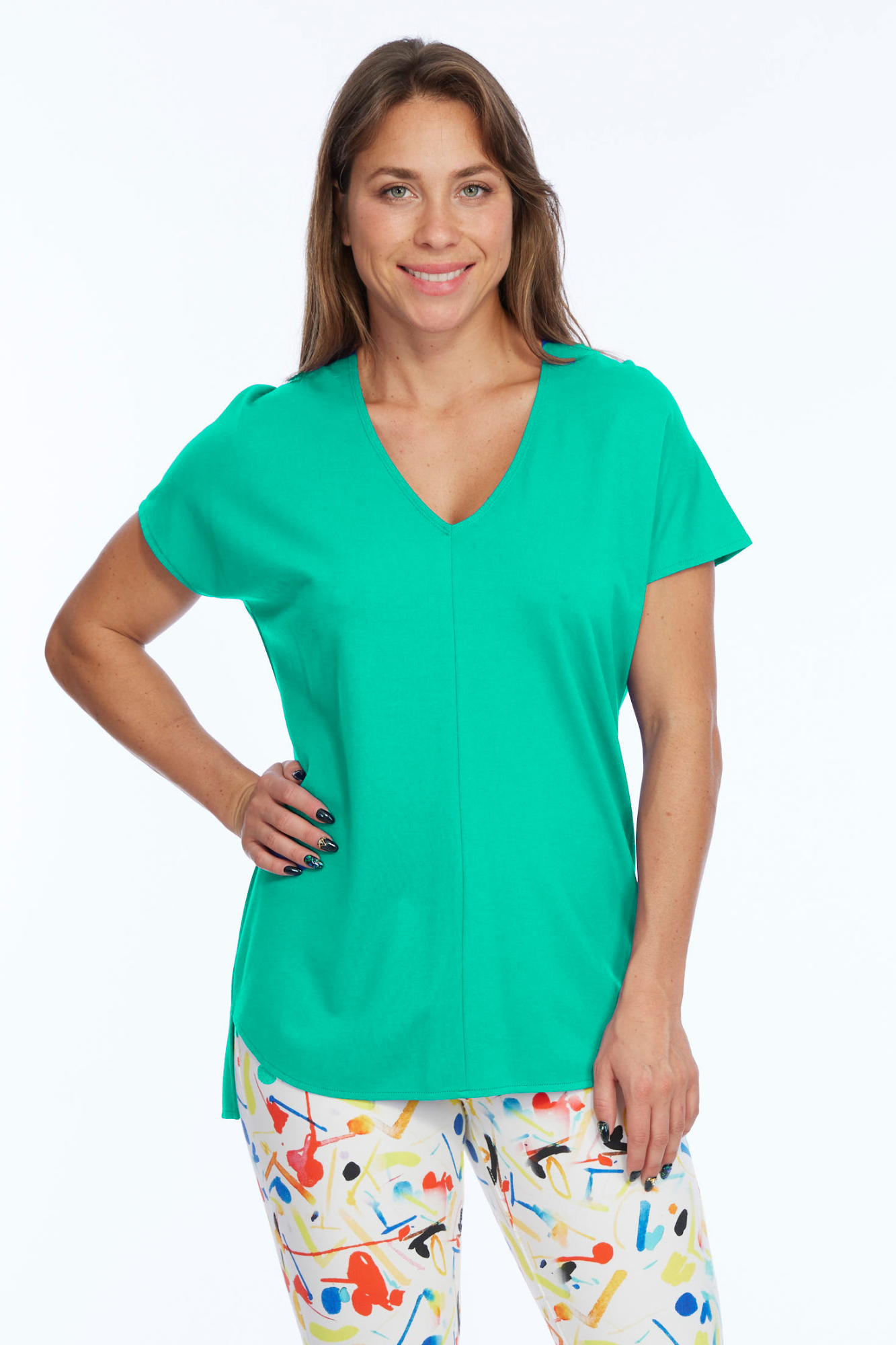 Women's Premium Short Sleeve Knit Seafoam Top Zoe LIOR