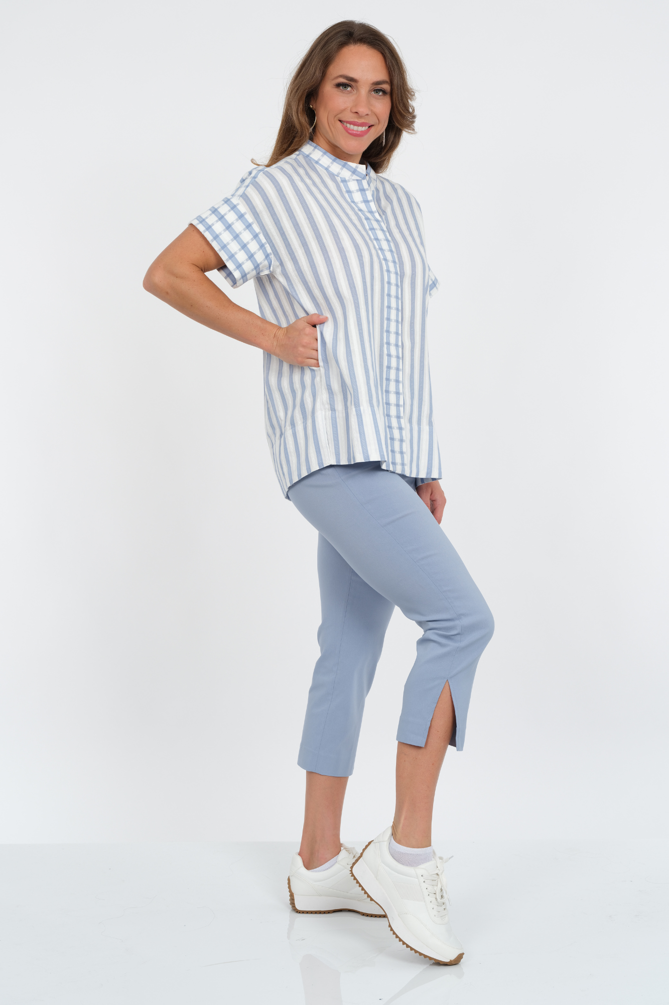 LIOR Women's Chambray Cropped Pull-On Pant "Sidney"