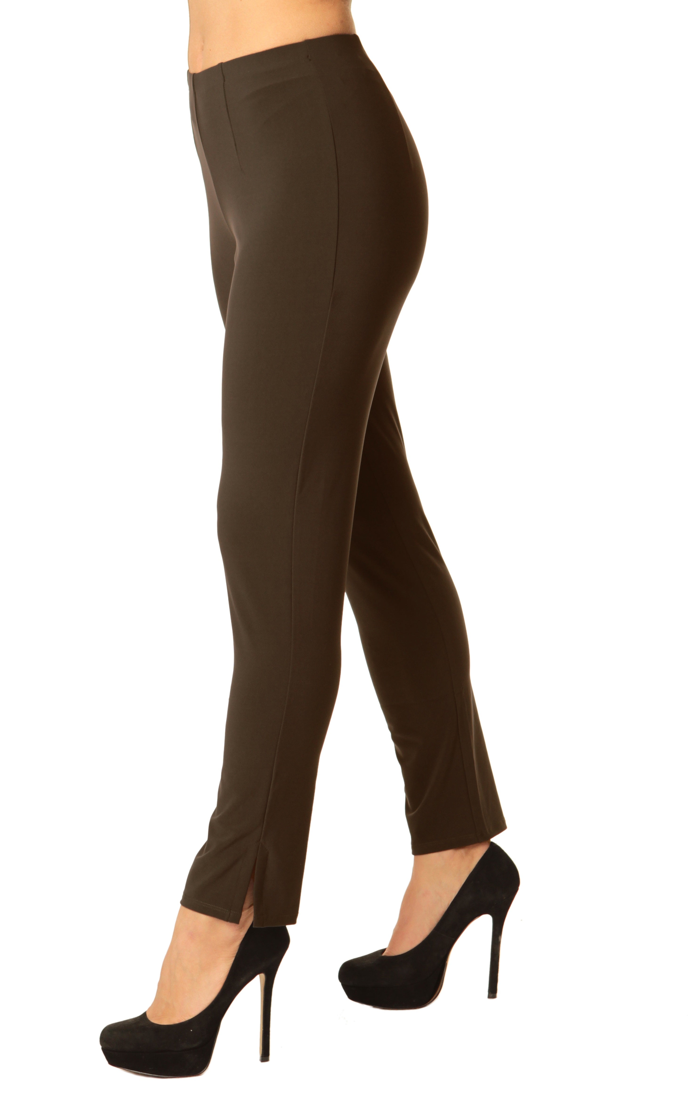 Alisha D Pull On Go-To Pencil Pant ADT25 - Brown