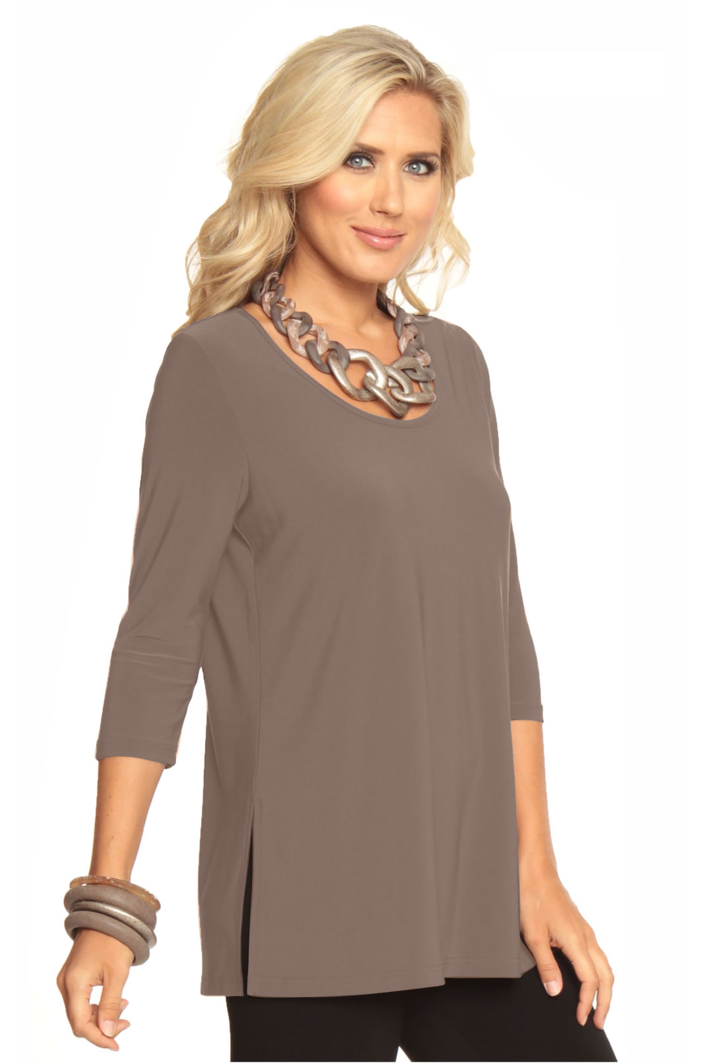 Destiny Lt Taupe Tunic - Picture Perfect
