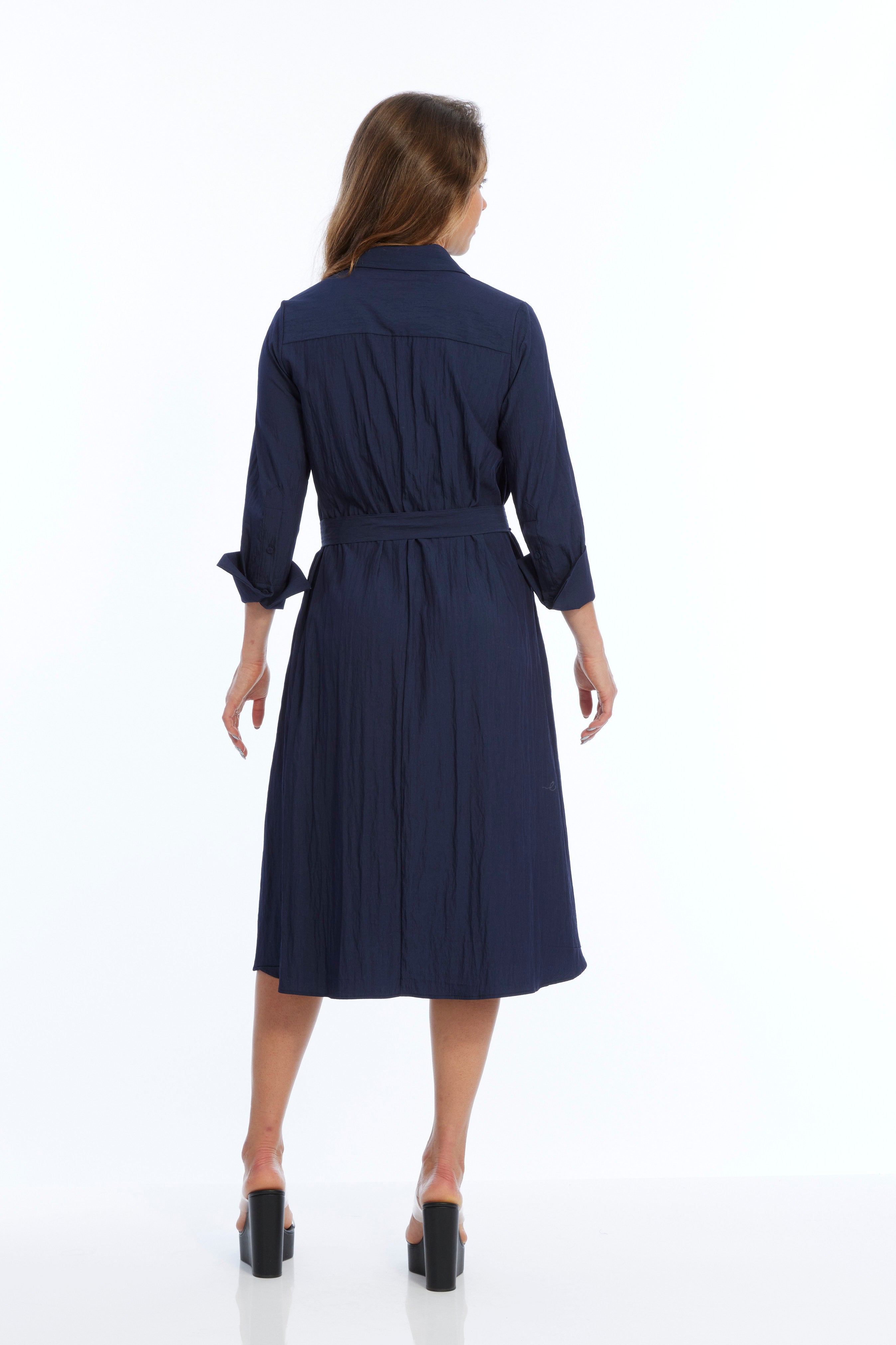 navy long sleeve dress