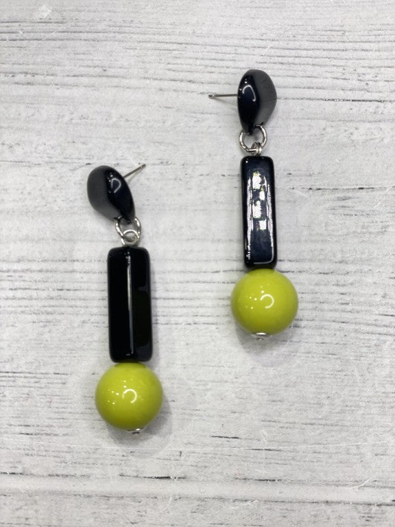 Alisha D Black Yellow Drop Earring