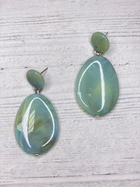 Alisha D Drop Dangle Earrings Post Mint Marble