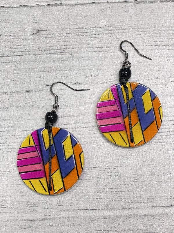 Alisha D Hand Painted Earrings Wood