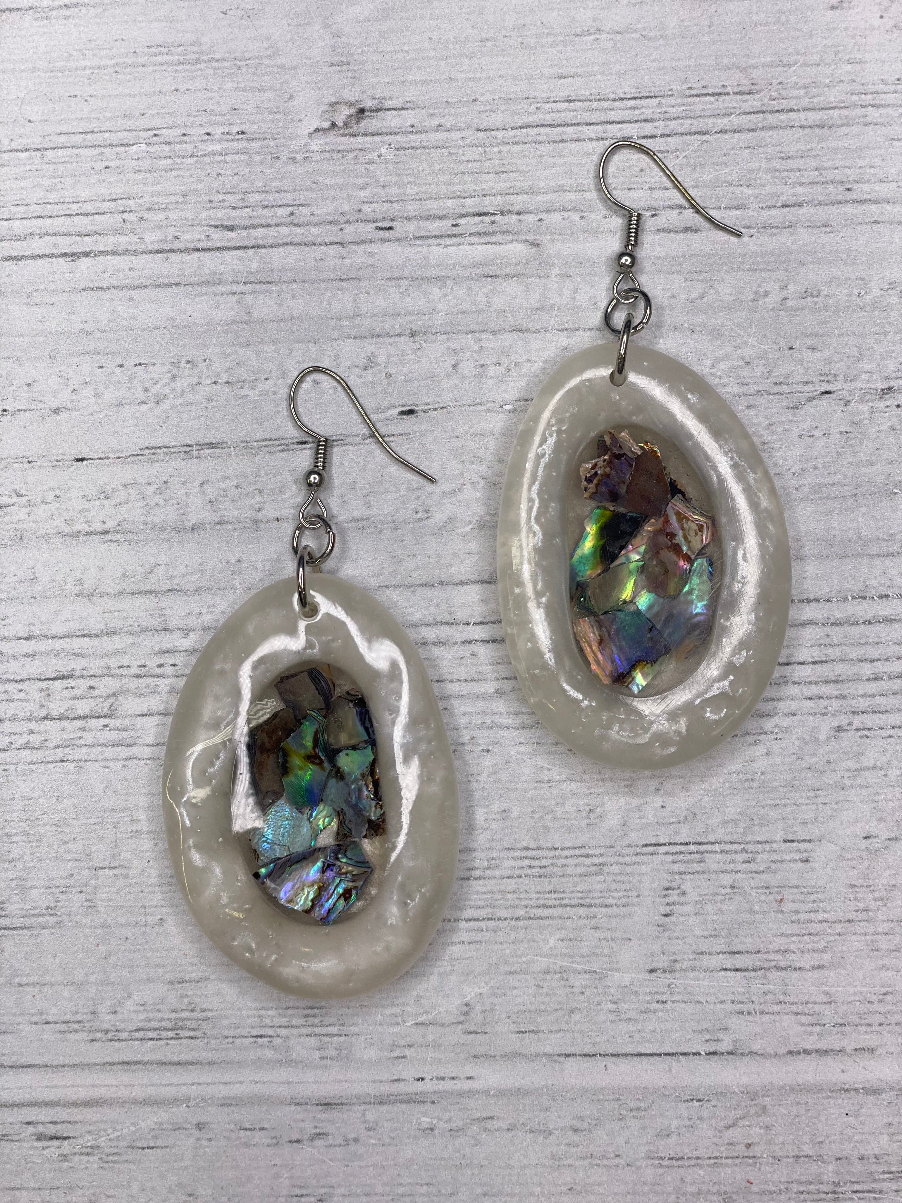 Alisha D Resin Mother of Pearl Earrings