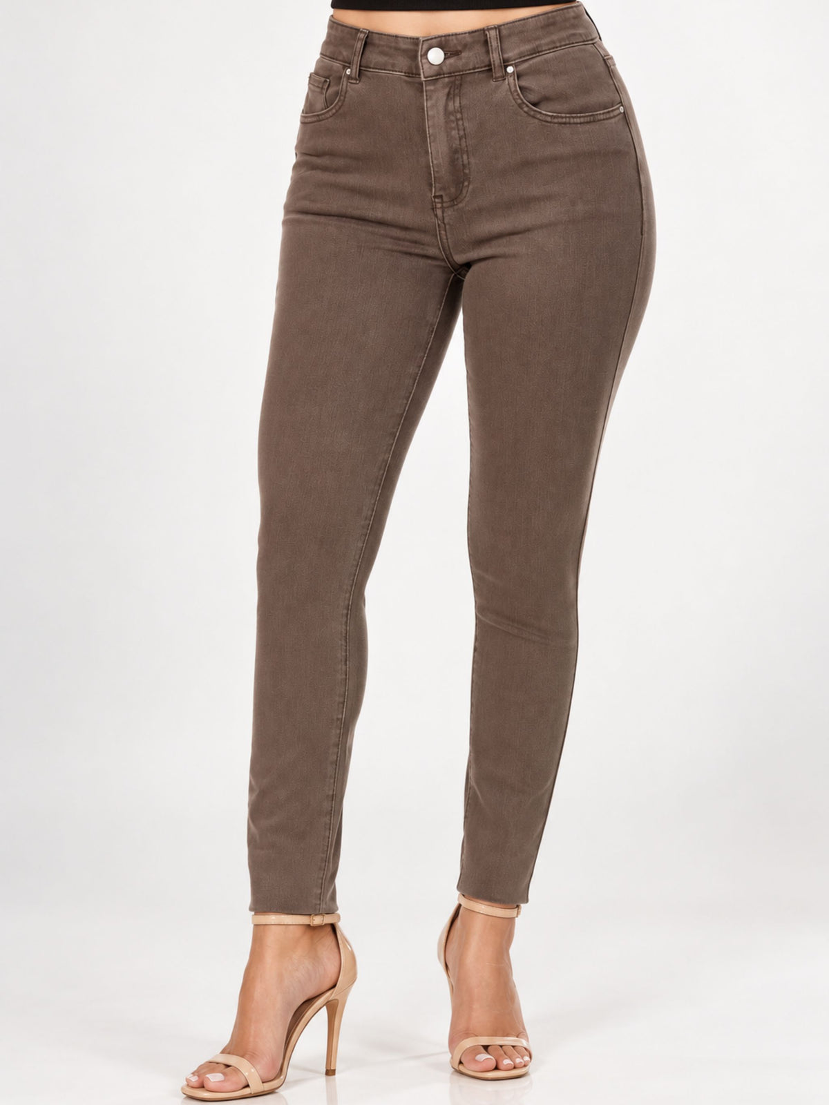 High Waisted Dark Taupe Jeans JACKIE Lior Paris