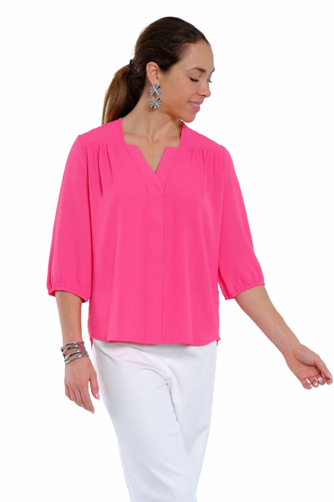 Women’s casual comfort blouse with three-quarter sleeves