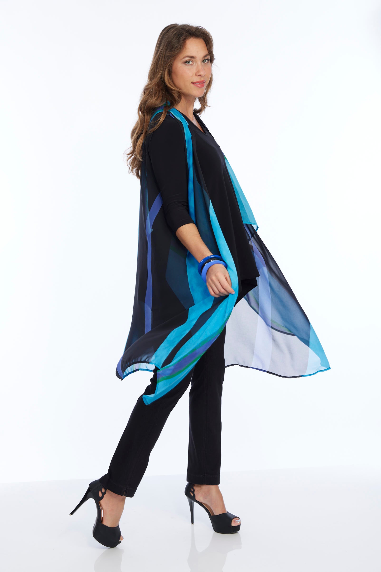 Women's Sheer Long Aqua Vest | LIOR