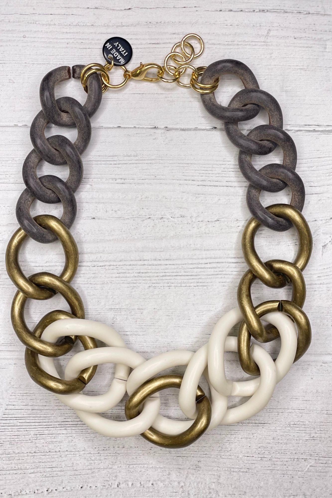 Alisha D Resin Chunky Statement Necklace Link Chain