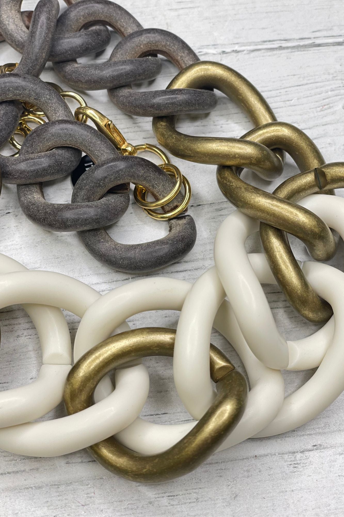 Alisha D Resin Chunky Statement Necklace Link Chain