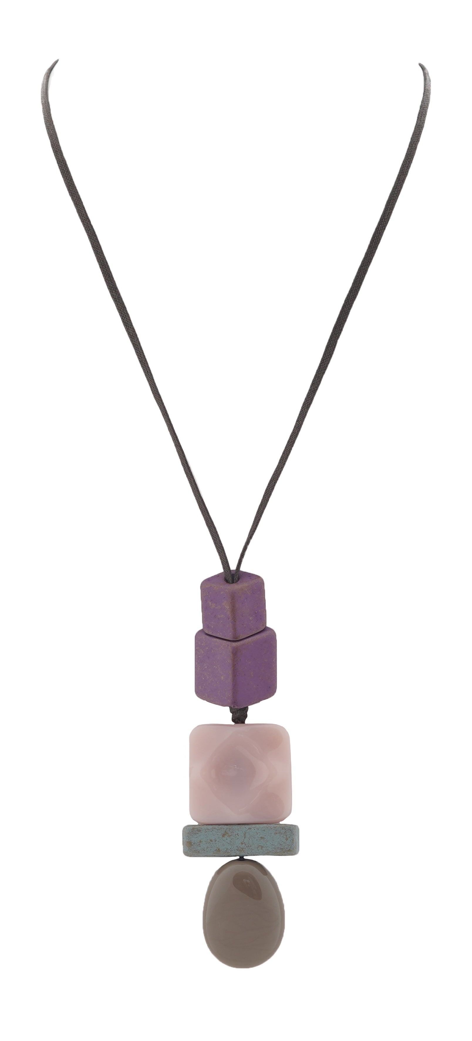 Alisha D Square Resin Pendant Adjustable Necklace Minimalist