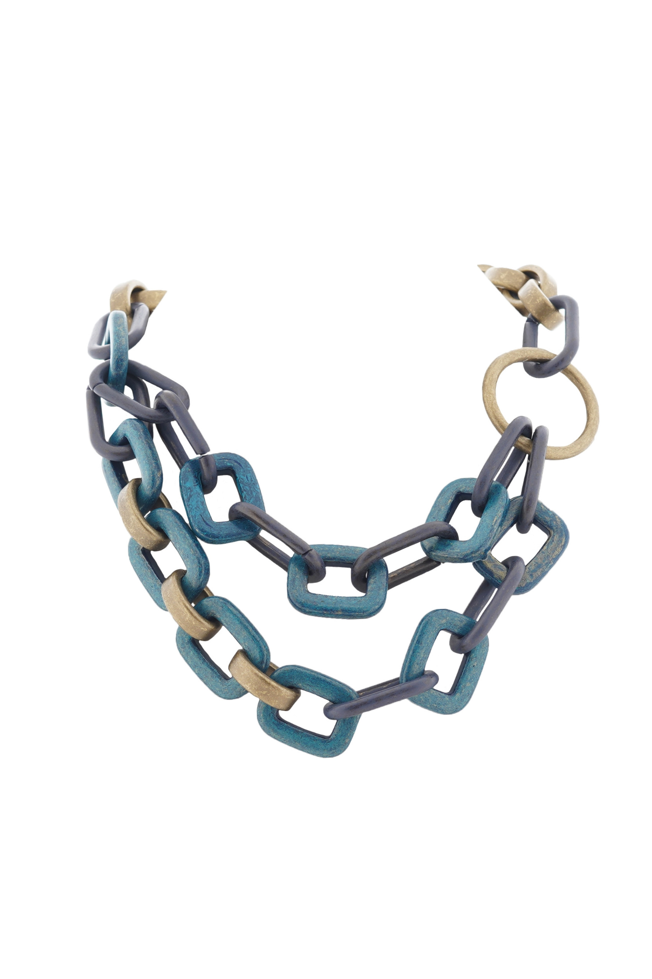 Alisha D Double Strand Statement Necklace Resin Chunky Chain
