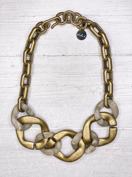 Alisha D Women's Chunky Resin Link Statement Necklace
