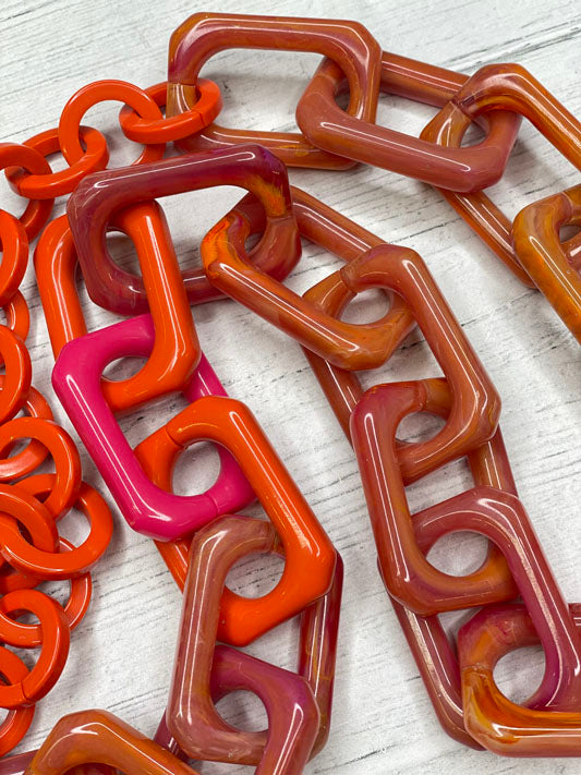 Alisha D Chunky Long Resin Statement Necklace