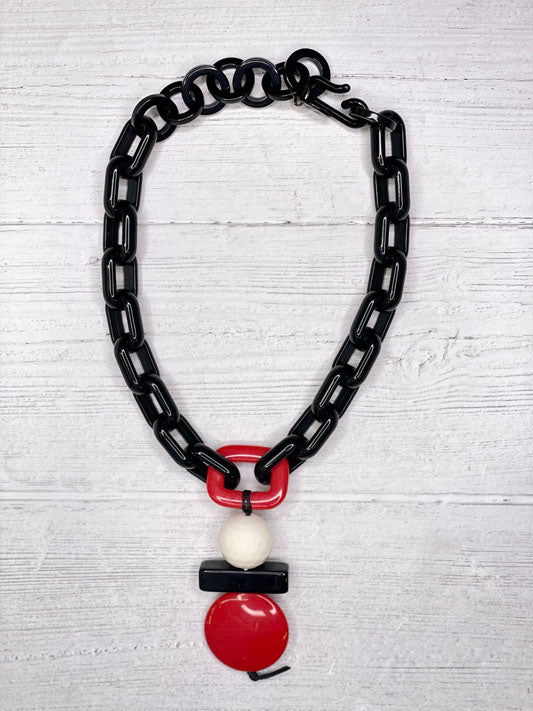 Alisha D Geometric Pieces Resin Statement Necklace