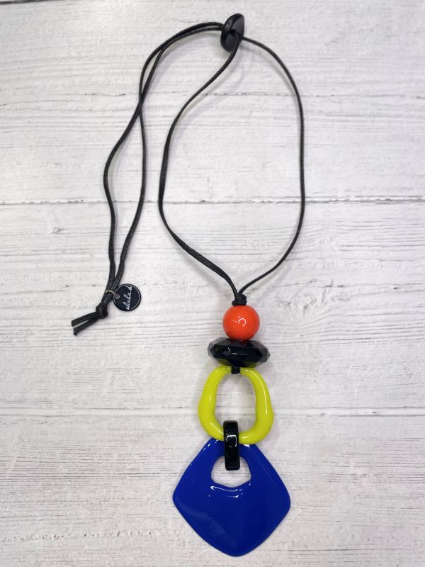 Alisha D Multicolor Geometric Necklace  Adjustable Cord