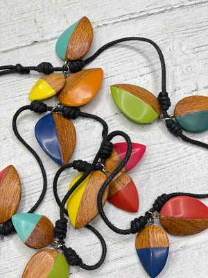 Alisha D Long Multicolor Statement Necklace Adjustable Cord