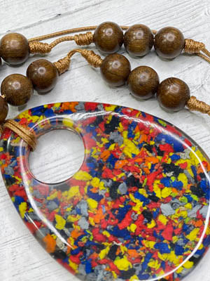 Alisha D Multicolor Pendant Statement Necklace Adjustable Cord