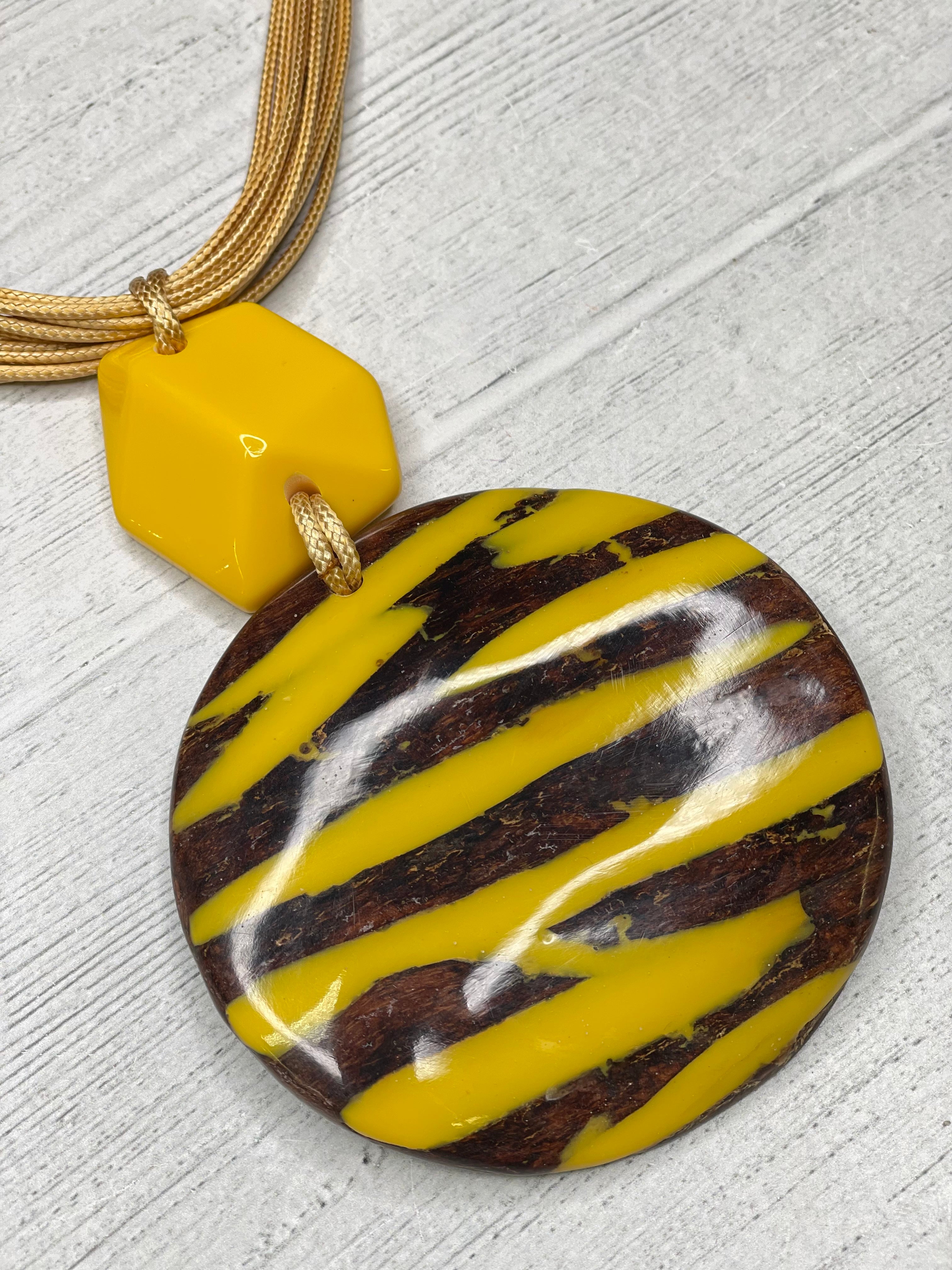 Multi Strands Hand painted Wood Pendant Alisha D Women's Necklace