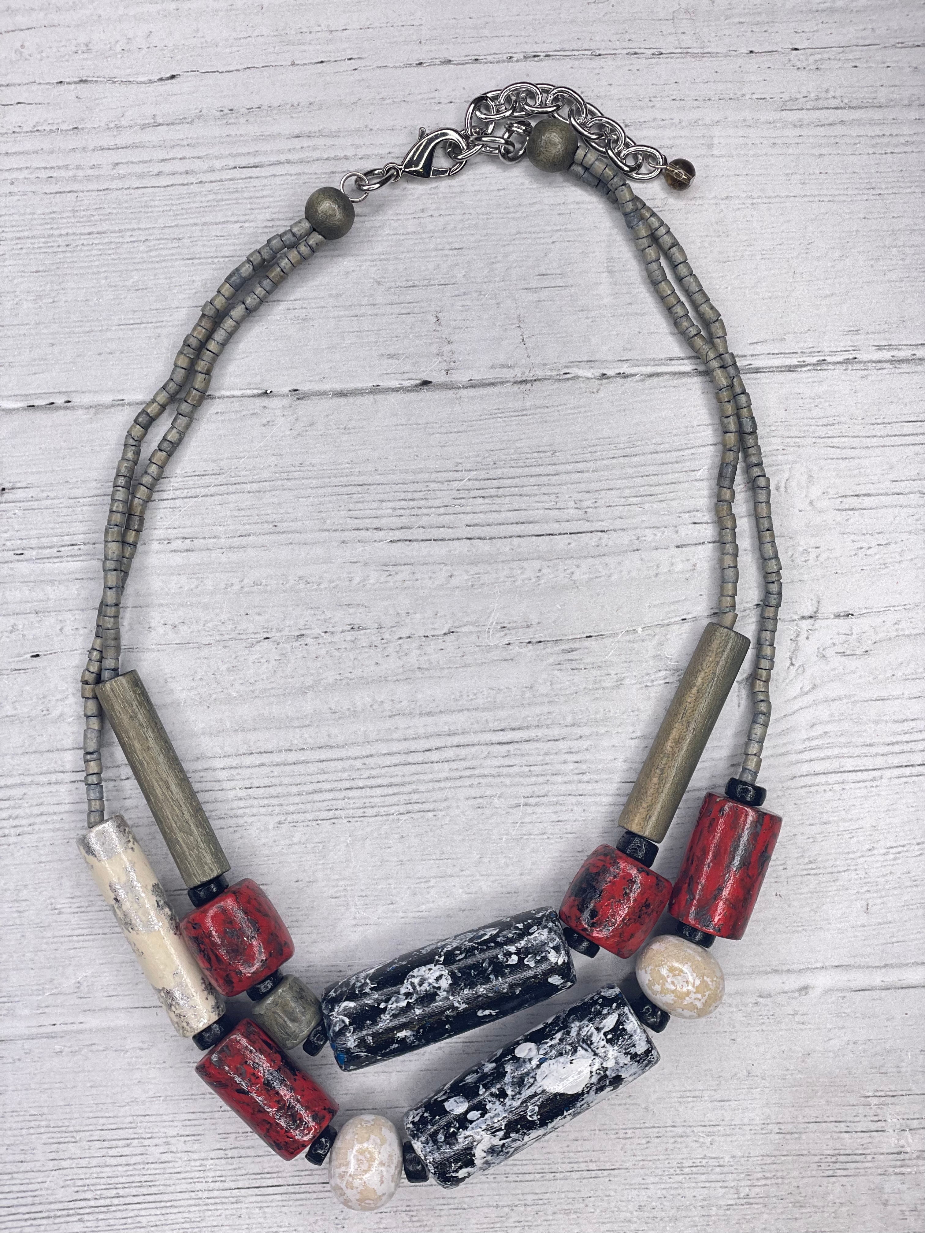 Handmade Cylinders Statement Women's Necklace