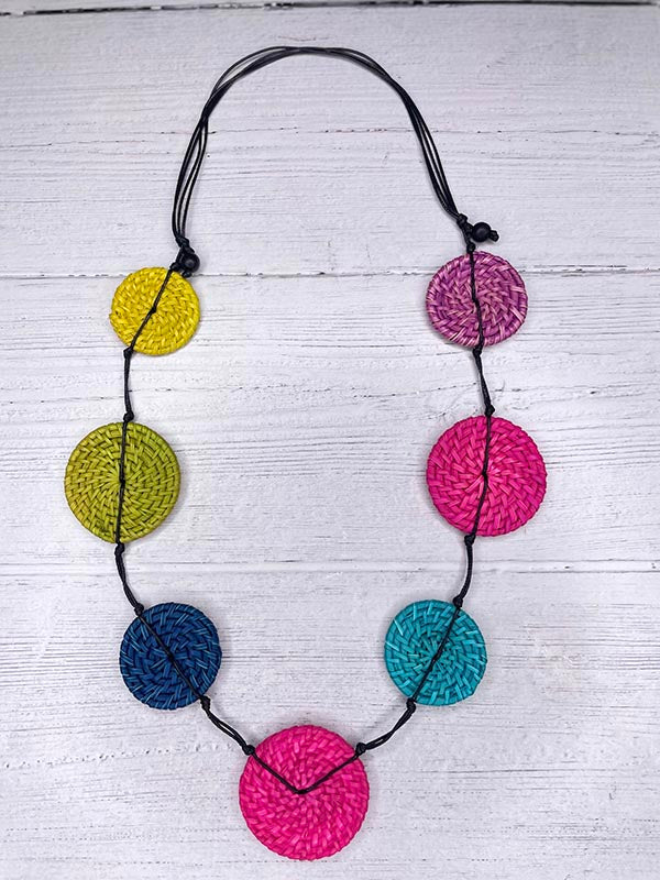 Adjustable Cord Necklace Disc Party