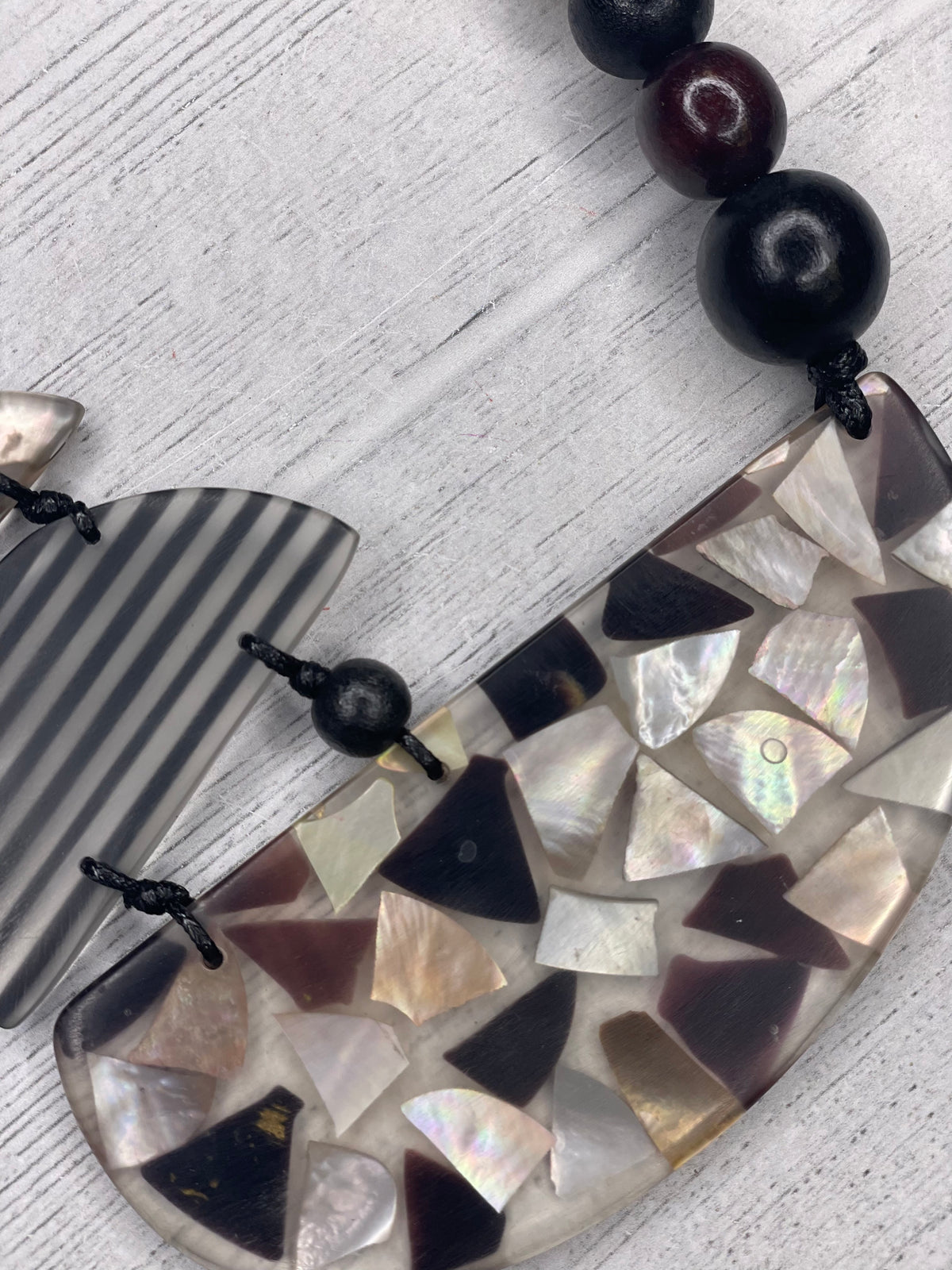 Alisha d Asymmetrical Pendant Mosaic Shade Brown Adjustable Cord