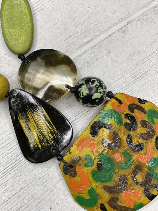 Alisha D Earthy Shell Pendant Statement Necklace