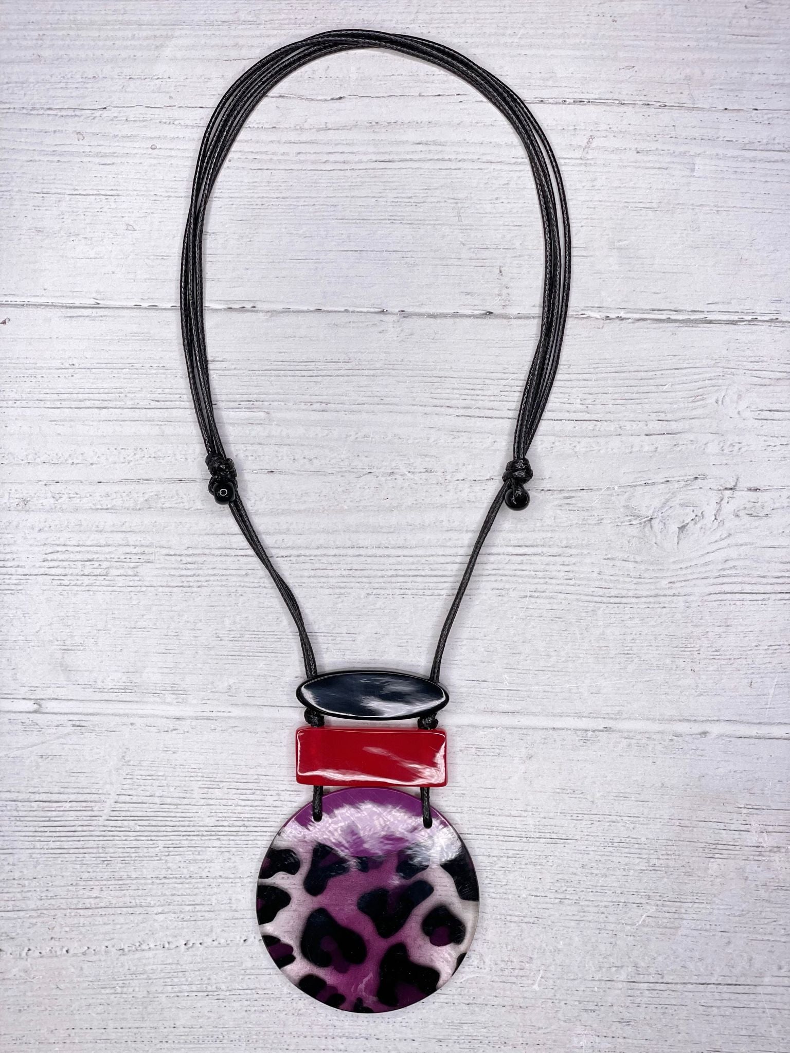 Alisha D Women's Necklace Resin Pendant Adjustable Cord