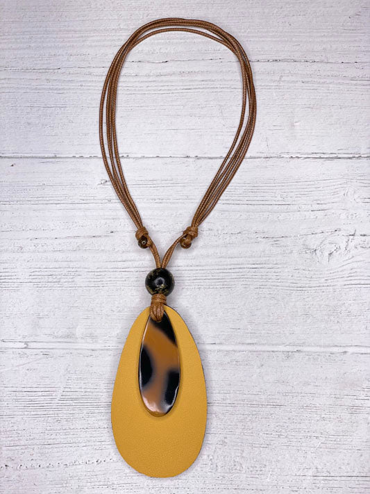 Alisha D Double Teardrop Pendant Handmade Necklace Adjustable Cord