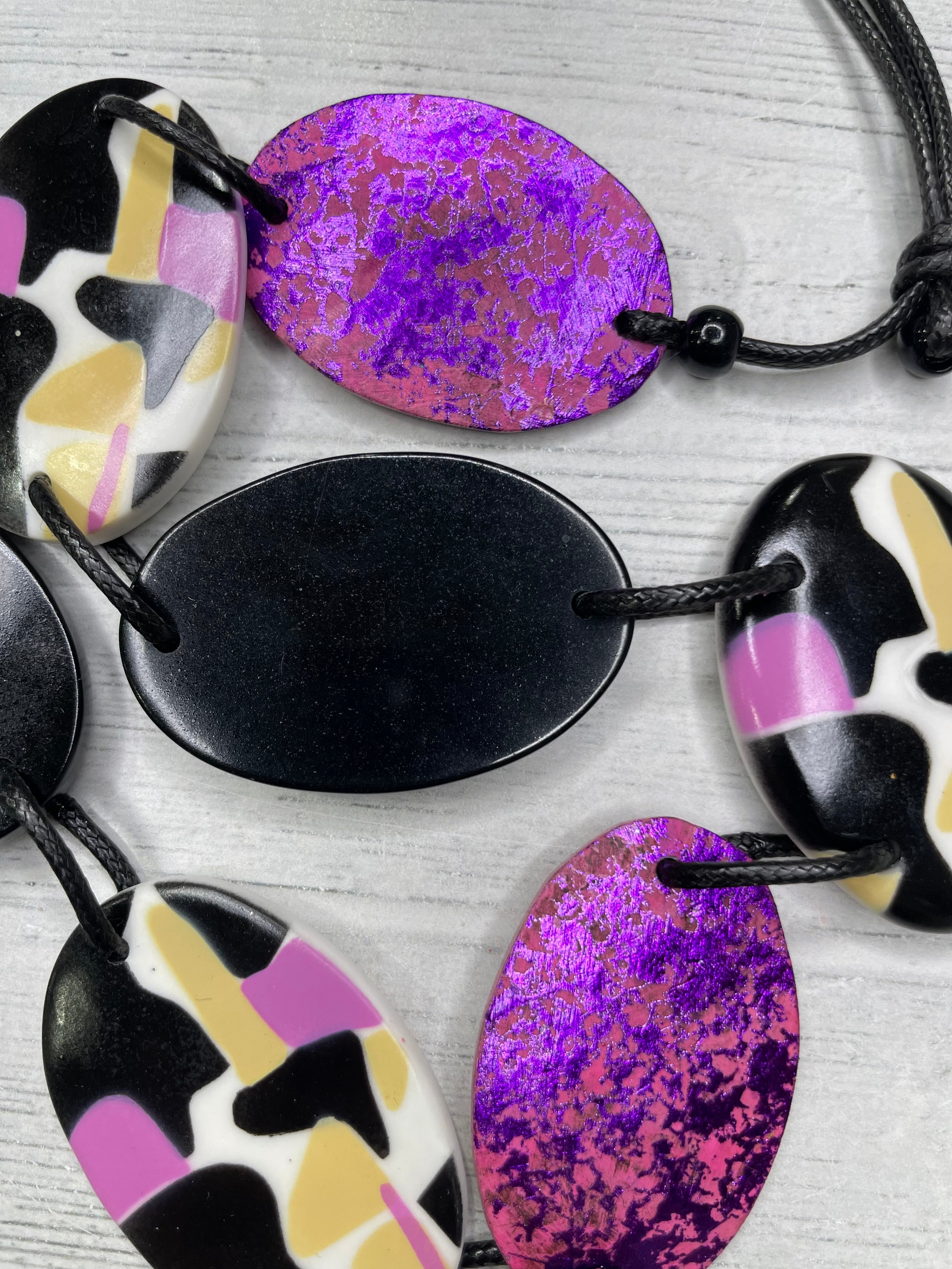 Alisha D Handmade Long Statement Necklace Camo Print Adjustable Cord