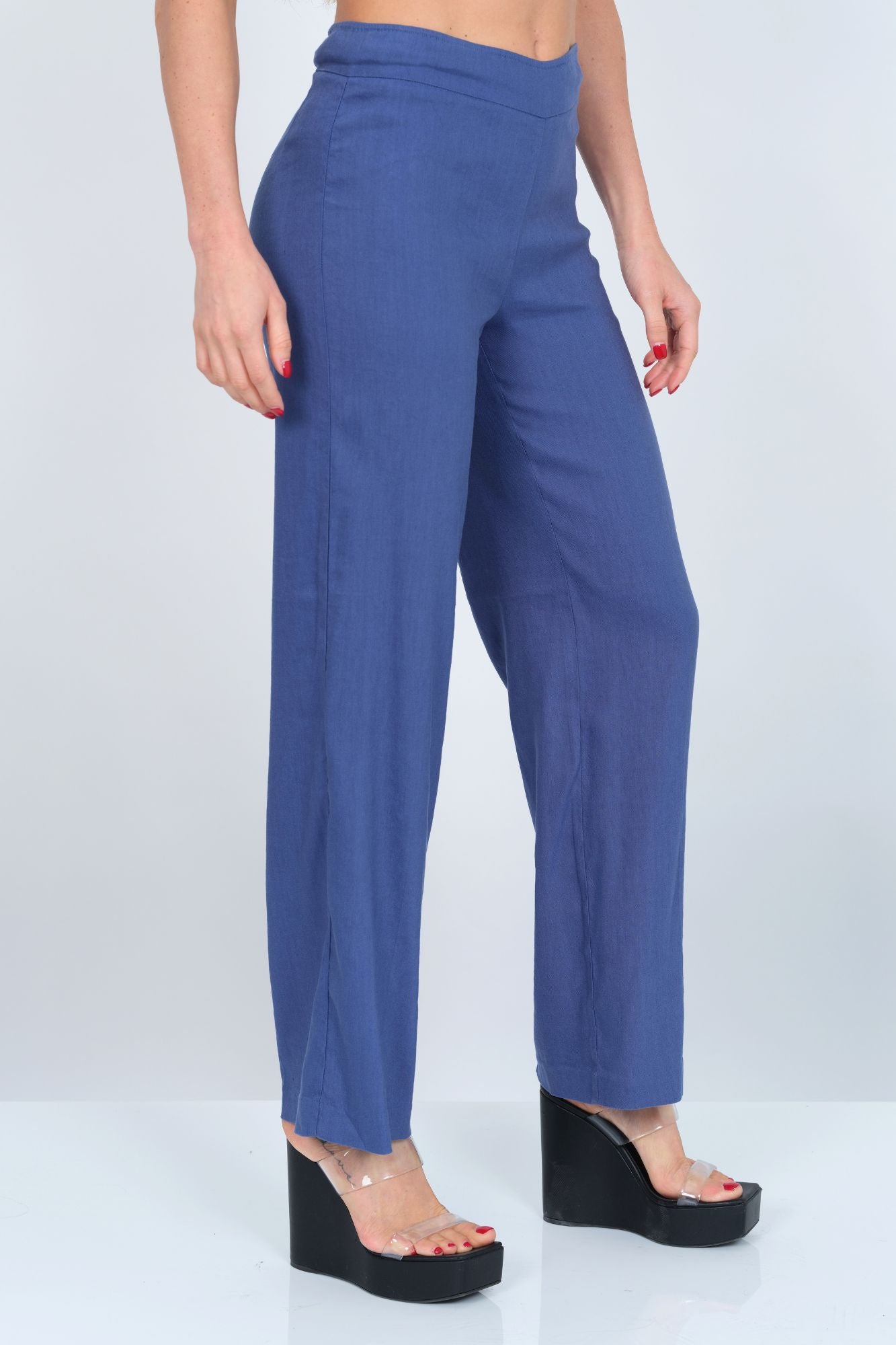 LIOR Women's Wide Leg Stretch Linen Pull On Pant - "Stella