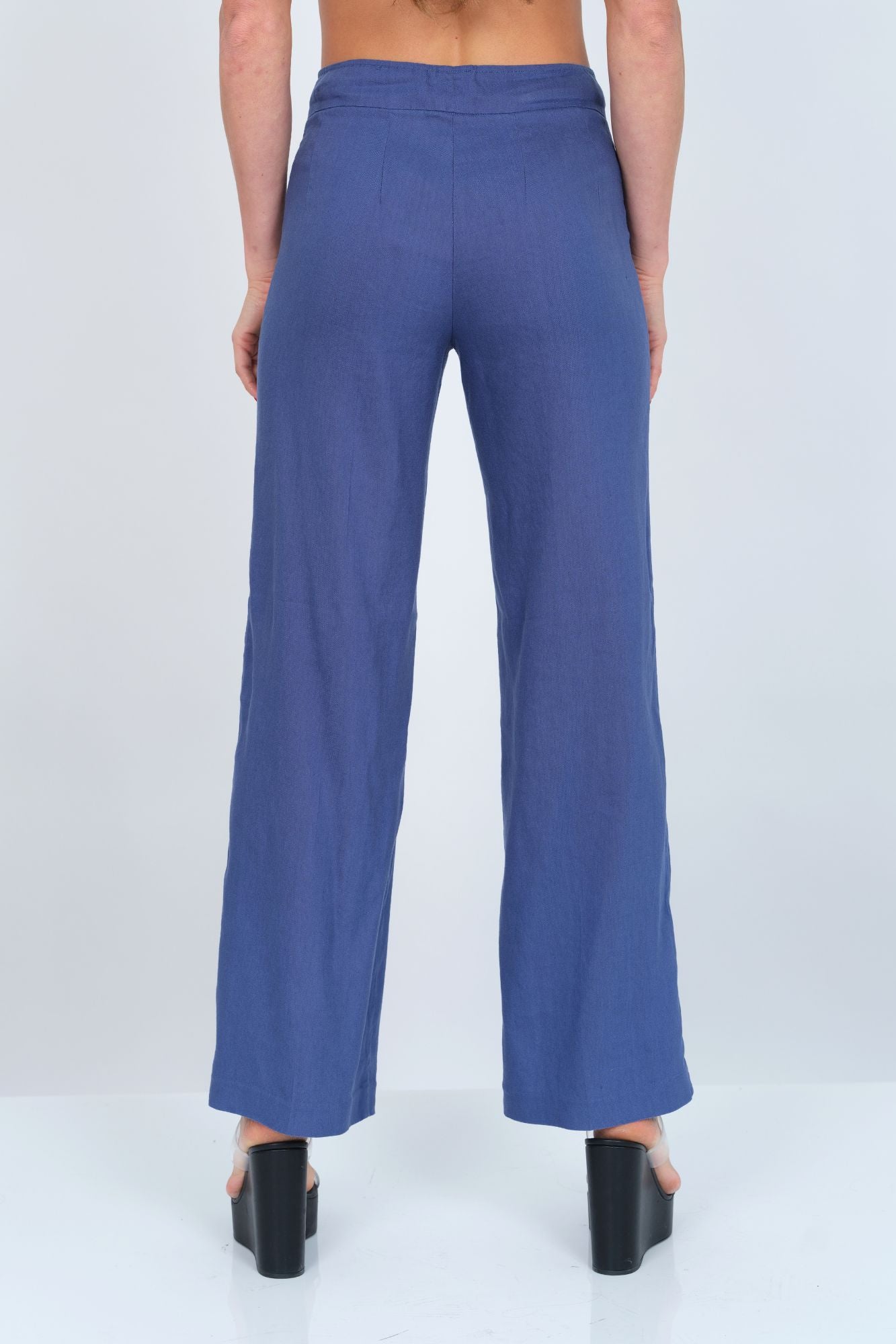 LIOR Women's Wide Leg Stretch Linen Pull On Pant - "Stella