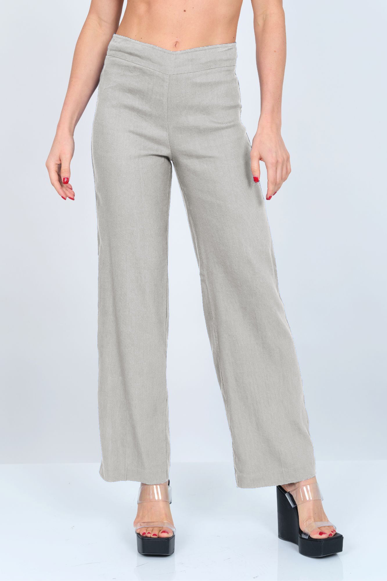 LIOR Women's Wide Leg Stretch Linen Pull On Pant - "Stella