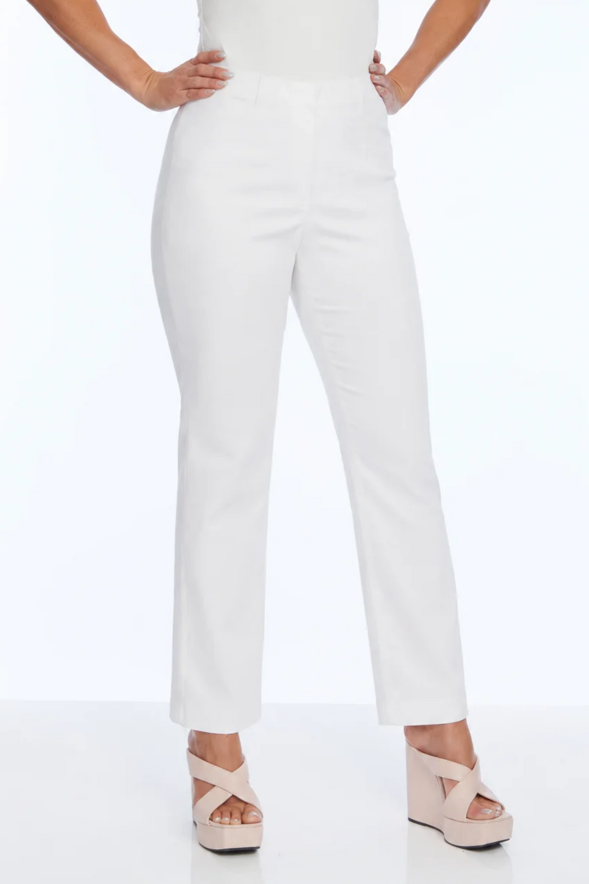 LIOR Women's Classic Straight Leg Twill White Denim-"Sammy"